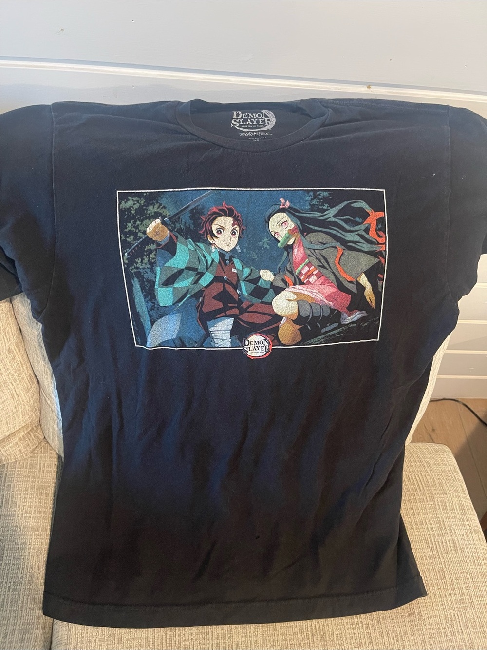 Demon Slayer Tanjiro & Nezuko Anime Graphic T-Shirt Large Official Licensed